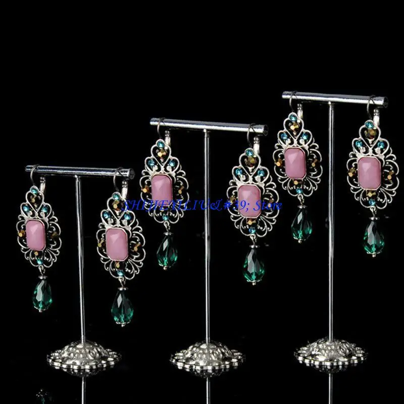 

E21F 3Pieces Metal Earring Display Storage Rack for Photography Jewelry Props