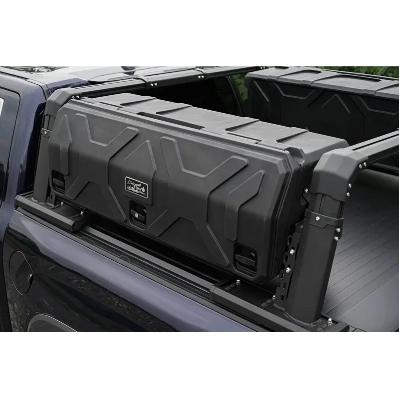 Factory Hot Sale YH-G-0 Universal Adjustle Aluminum Bed Pickup Roll Bar Truck Ladder Rack With Side Storage Box P