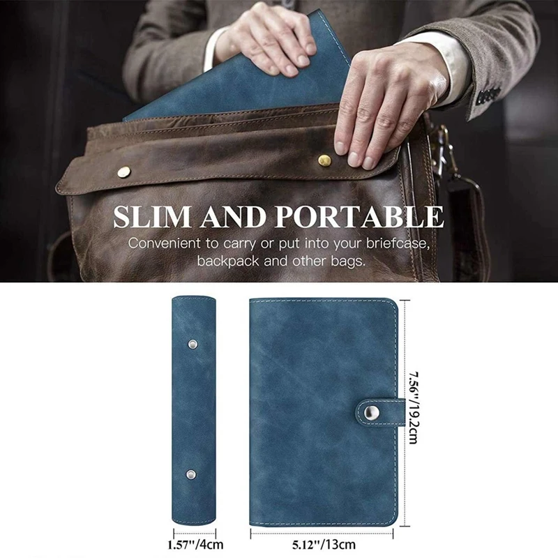 6 Ring Notebook Binder Notebook Binder Cover Blue With Clear Plastic A6 Binder Envelope Bag Blue