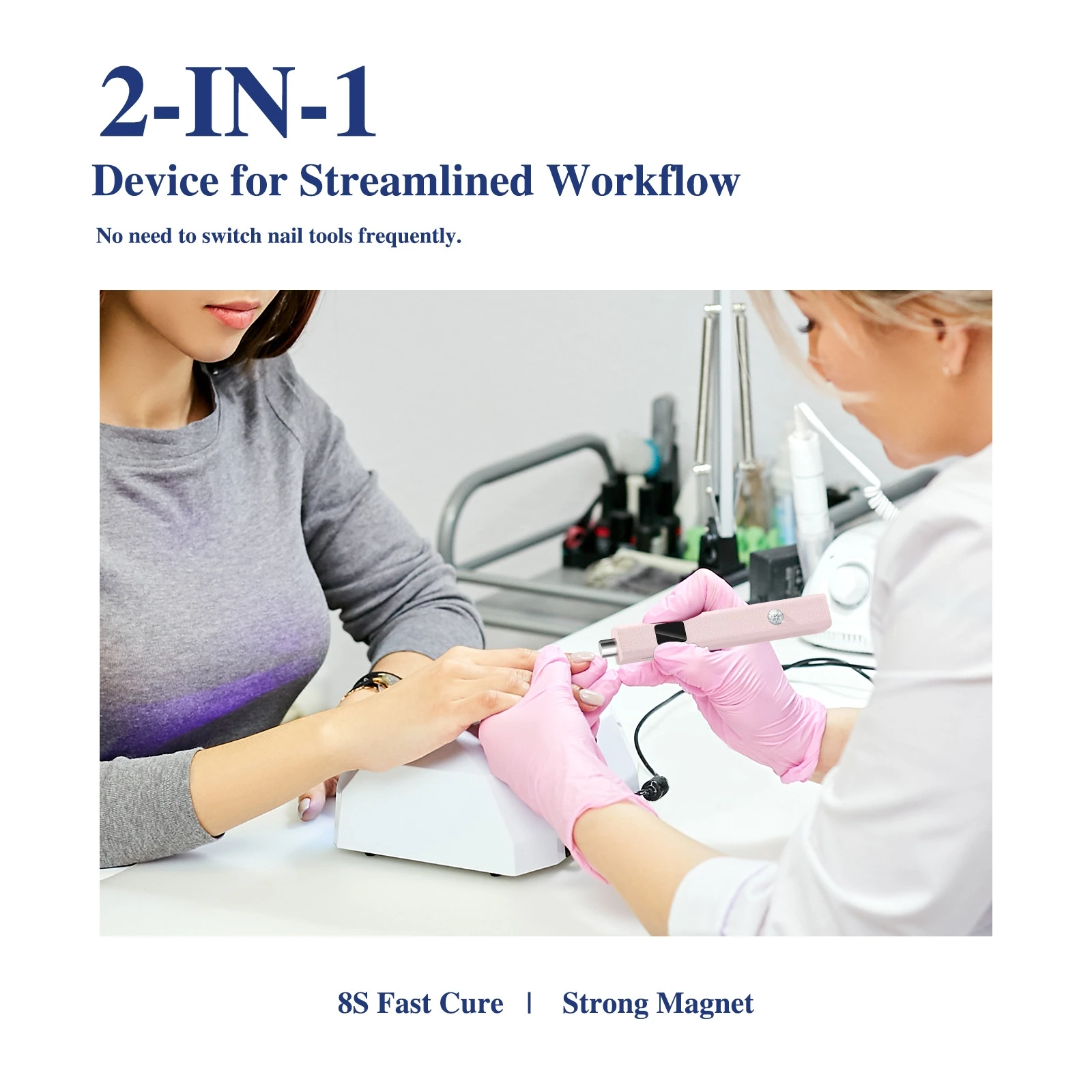 เครื่องอบเล็บแบบพกพา 2 in 1 พร้อมแม่เหล็ก, หลอดไฟยูวีแอลอีดีแบบชาร์จด้วย USB สำหรับการอบเจลขัดเงาอย่างรวดเร็ว, อุปกรณ์ทำเล็บสำหรับใช้ในบ้าน