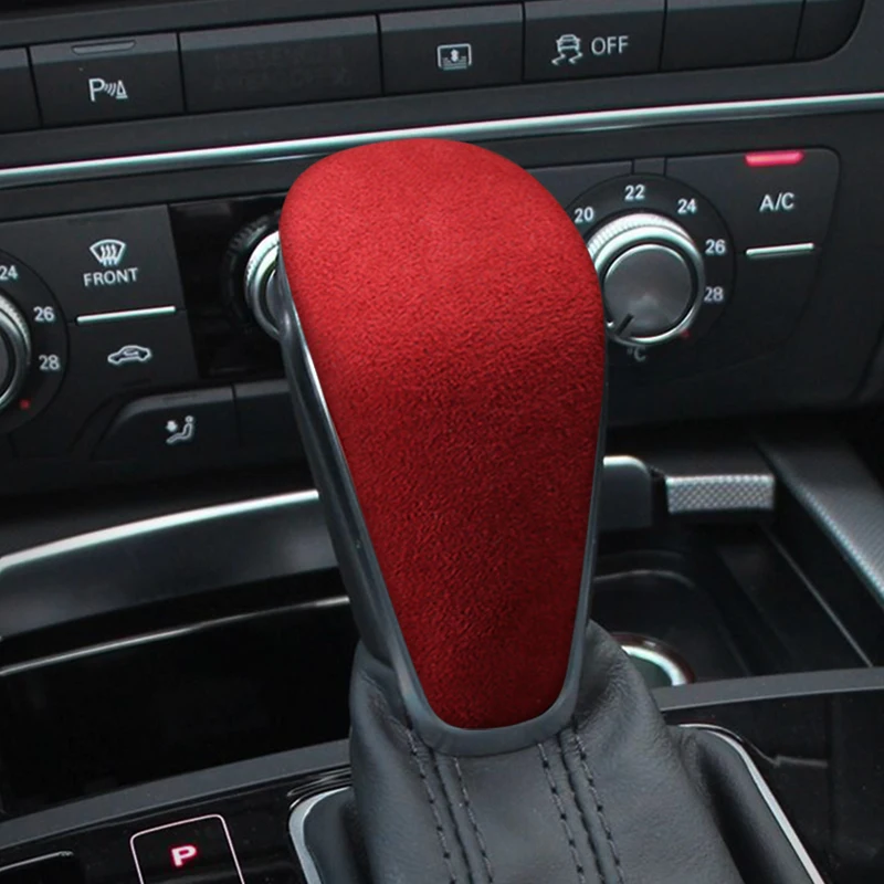 

Top Suede Wrap Gear Shift Knob ABS Trim Cover Sticker For Audi A6 S6 C7 A7 2015 2016 2017 2018 LHD RHD Interior Accessories