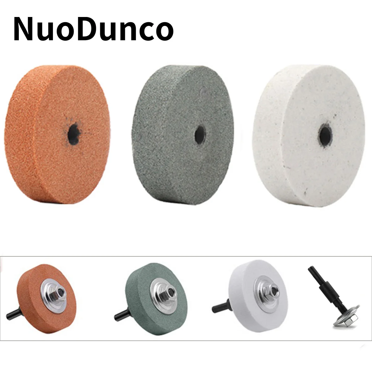 NuoDun 75mm Grinding Wheel 3 Inch Polishing Wheel Electric Drill Spin Grinding Pad For Metal Alloy Polishing With 1pcs Connector