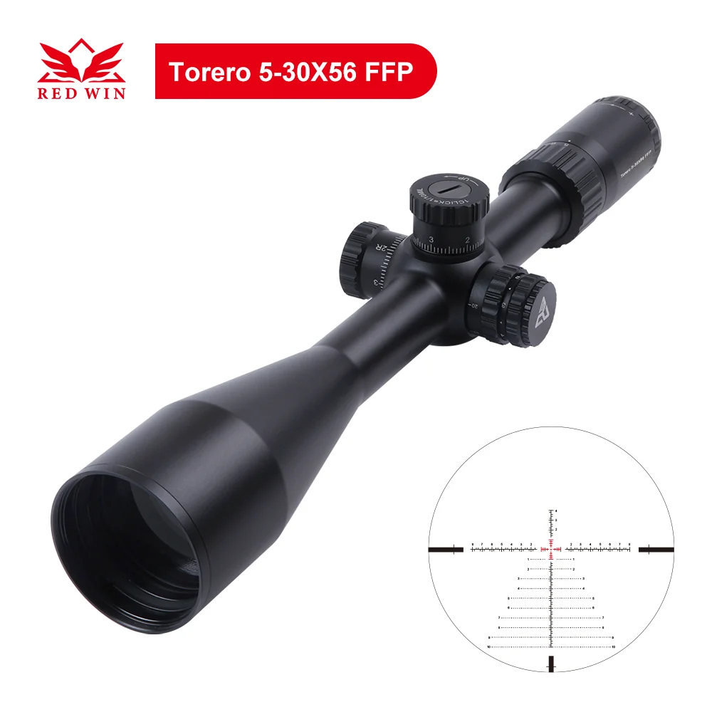 

Red Win Torero HD 5-30x56 FFP Precision Rifle Scope Long Range 1/10Mil High Profile Turret Adjust 6 Gear Red IPX7 Hold .50 BMG