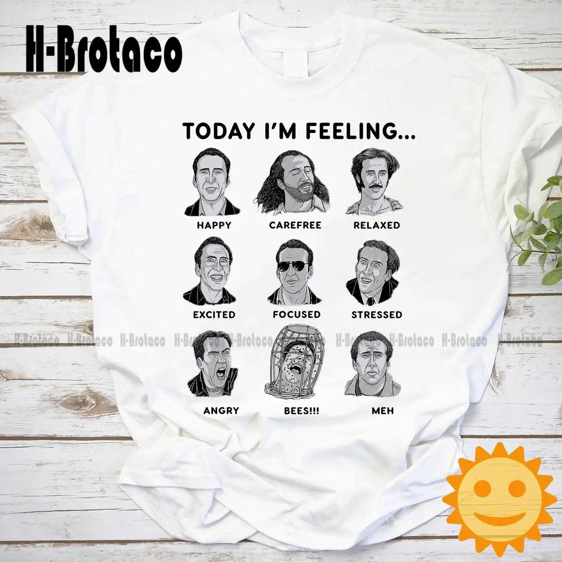 Nicolas Cage Today I'M Feeling Vintage T-Shirt, Nicolas Cage Shirt Cotton Outdoor Simple Vintage Casual Tee Shirts Xs-5Xl