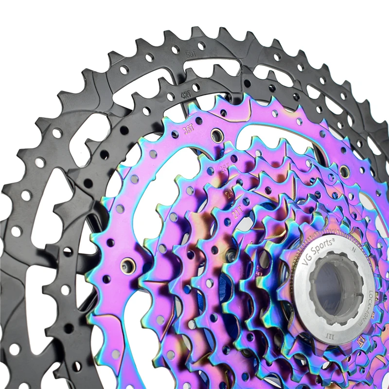 Colorful 8 9 10 11 12 Speed MTB Cassette 40/42/50T Mountain Bike Sprocket Rainbow Bicycle Freewheel K7 Flywheel For Shimano HG