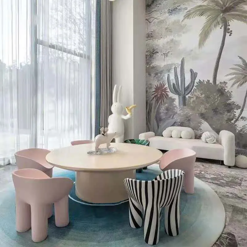 

Children's sofa stool Color creative modeling shopping mall stool Model house FRP elephant leg seat sofa chair