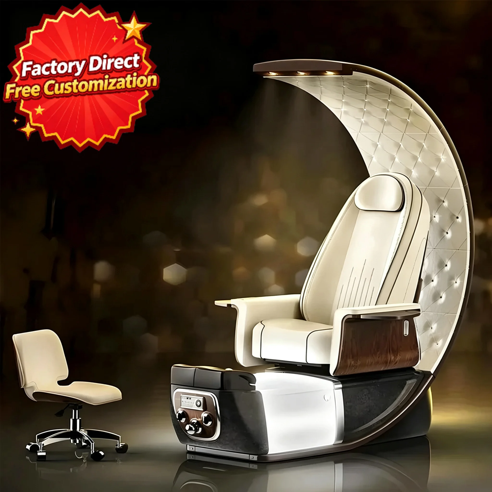 Luxury Pedicure Chair for Nail Spa Salons High-Back Professional Foot Care Massage Station Ergonomic Modern Furniture