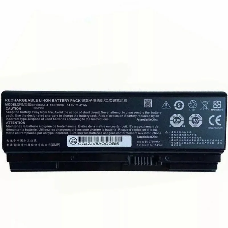 14.6V 41Wh Laptop Battery NH50BAT-4 For Clevo NH70RAQ NH55EDQ NH50RA NH55RCQ NH58RDQ NH70RHQ NH58RCQ For Sager NP6875 NP6856