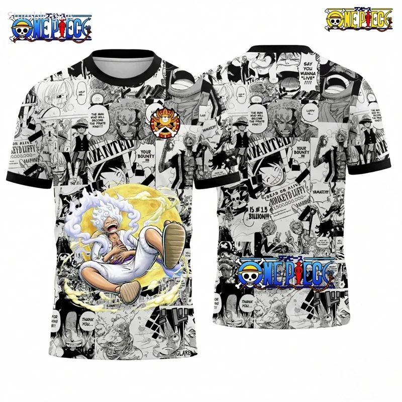 Kinder One Piece T-Shirt Ace Group Print Sommer Lässige Jungenkleidung Mädchen Kurzarm Herren Jersey Outdoor