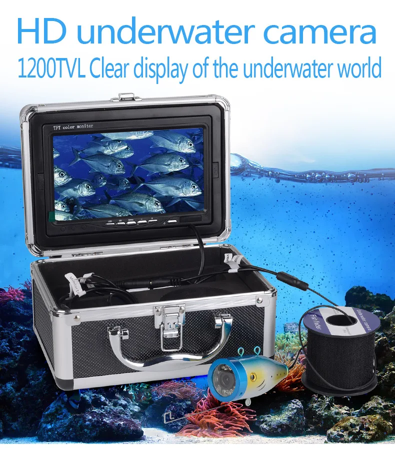 7 inch visual underwater detector high definition double light 30 meters video visual fish spotting