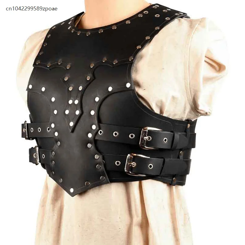 

Medieval Steampunk Leather Body Chest Armor Viking Pirate Knight Gladiator Cosplay Costume Cuirass Larp Harness Vest Breastplate