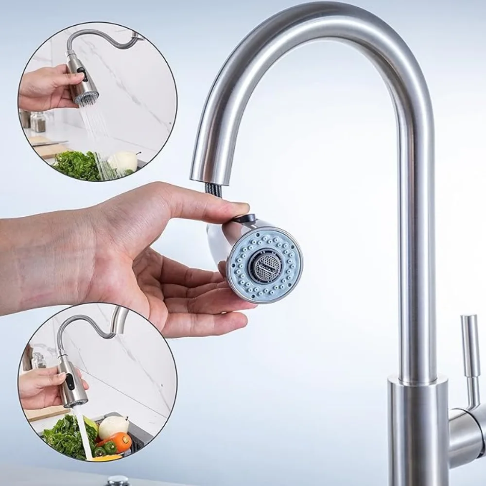 Kitchen Sink Faucet Aerator Spray Head Nozzle Pull-Out 360° Rotation Universal Splash-proof Bathroom Head Bubbler Water Saving