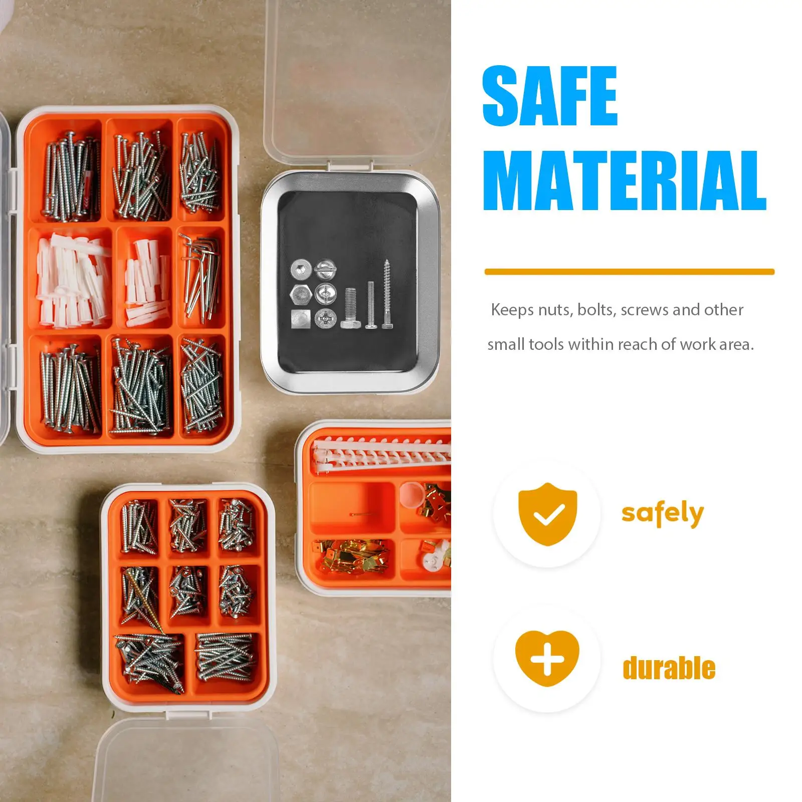 Magnetic Metal Tray Screw ganizer Tool Holder Durable Quality Parts Keeper Workbench Accessory Storage Box Toolbox Container