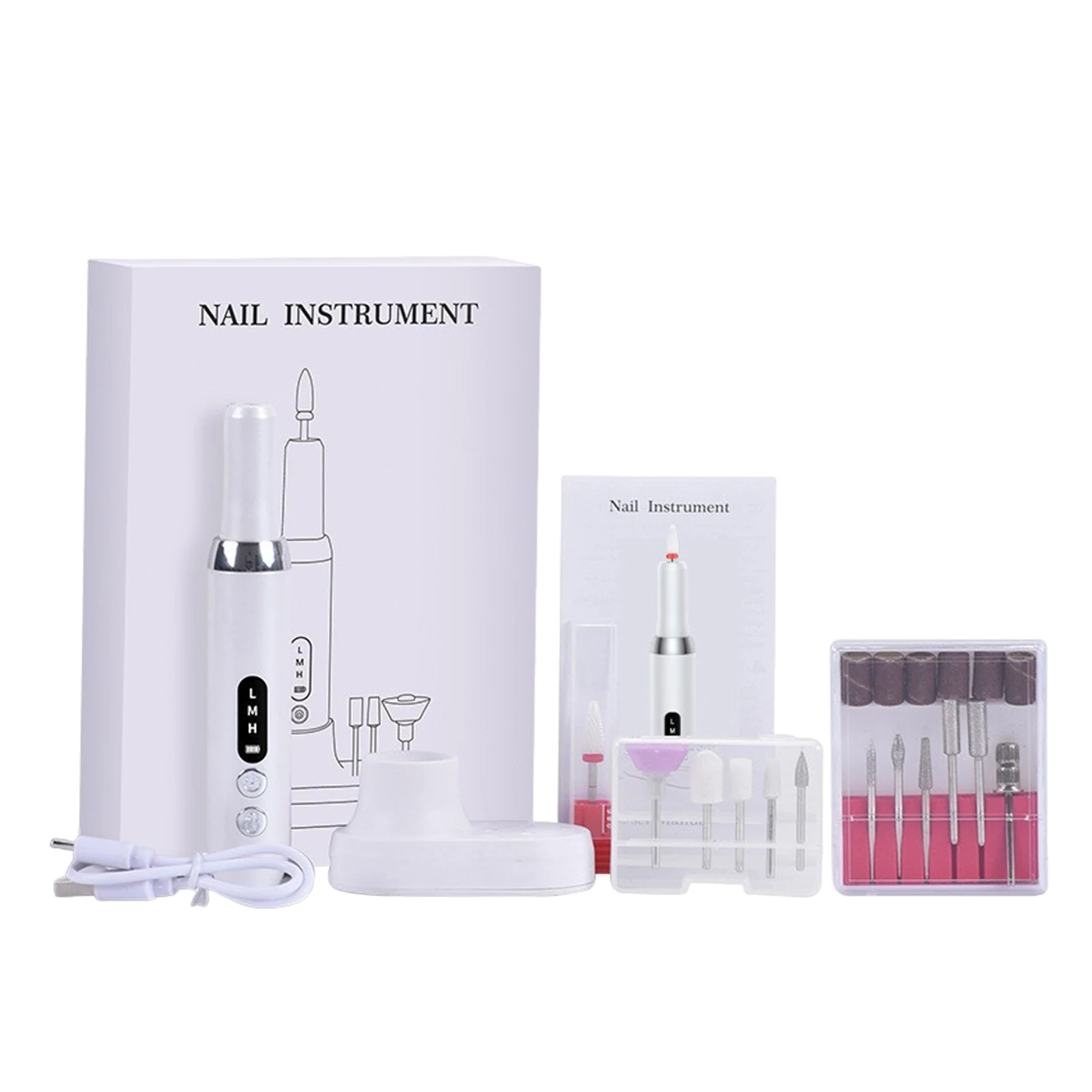 Profesjonalna akumulatorowa wiertarka do paznokci do użytku domowego paznokcie akrylowe 35000 obr./min elektryczny zestaw wierteł do paznokci do Manicure Pedicure