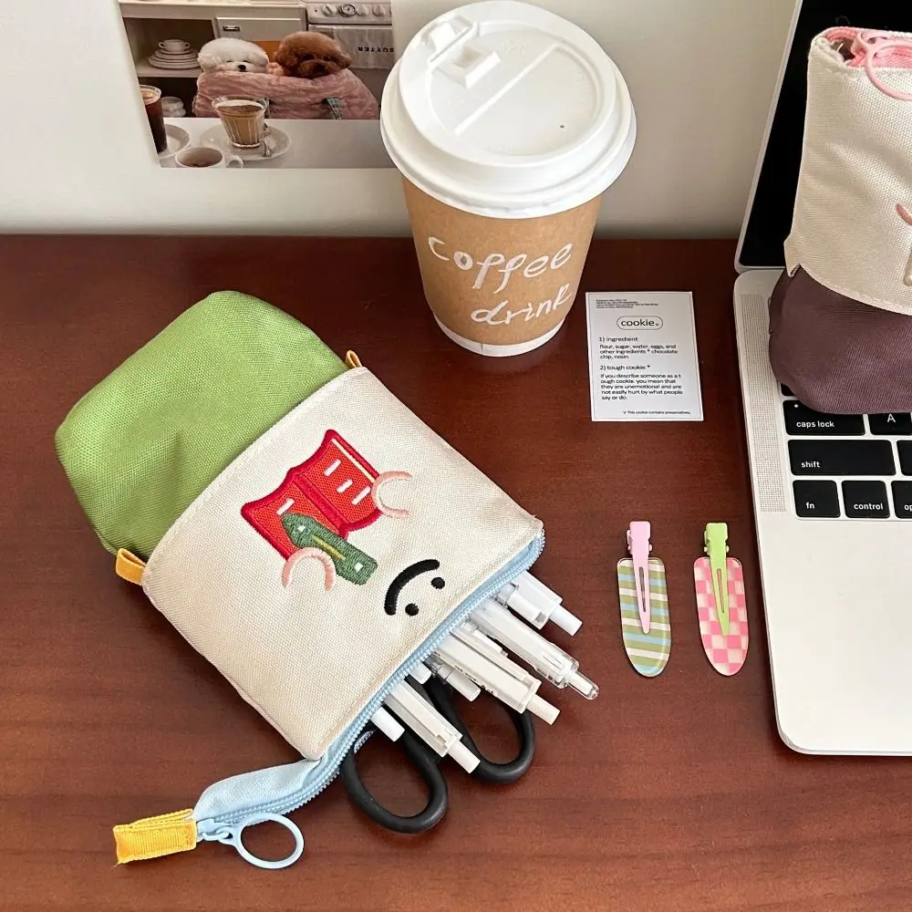Cartoon Retractable Pen Bag Dirt-proof Large Capacity Stationery Bag Foldable Multifunctional Pencil Box School Office