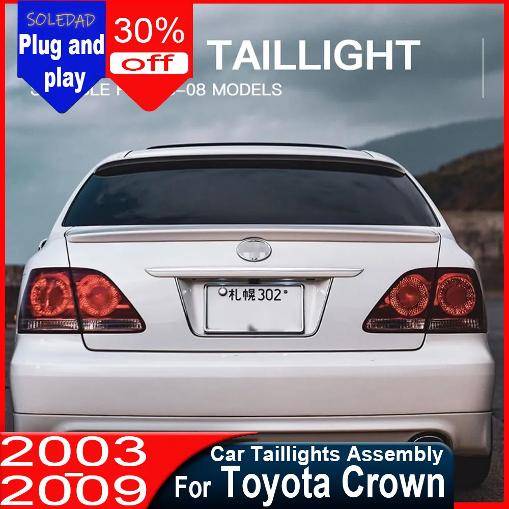 

Автомобильные аксессуары для Toyota Crown: задние фонари 2003-2009 годов, светодиодные, с функцией DRL, сигналом заднего хода, динамической подсветкой.