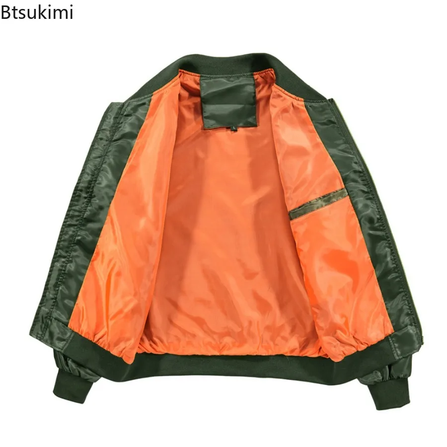 Bomber Jackets 2025 New Men's Casual Baseball Jackets Spring Autumn Pilot Outerwear Fashion Stand Collar Zipper Tactical Uniform
