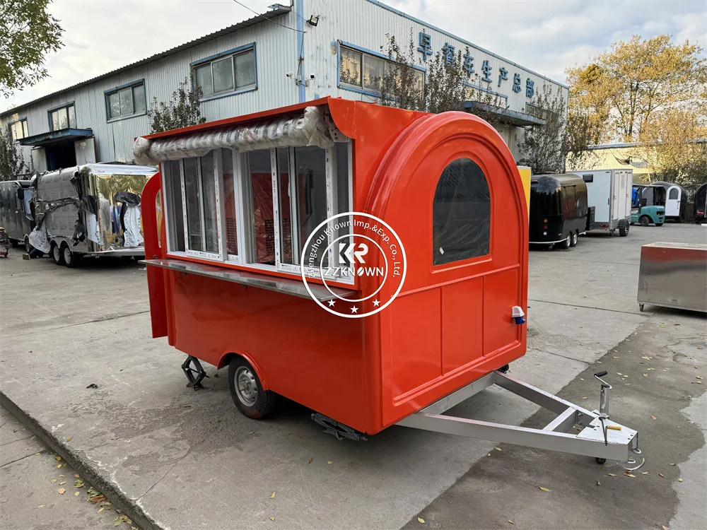 Koffiekiosk Concessie Food Truck Van Ijs Snackwagen Aangepaste volledig keukenapparatuur Voedselaanhangwagen met wielen