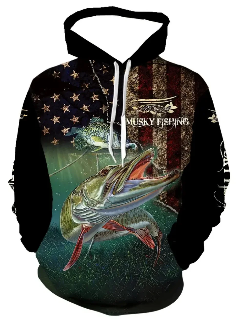 Fishing Men's Hoodie Fishing T-Shirt Pattern Pullover Sweatshirt Outdoor Causal Autumn Y2k Clothes Harajuku Loose Men's Clothing