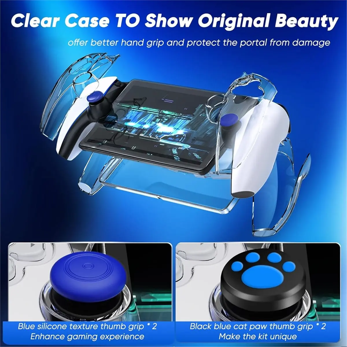 Accessory Kit for Portal: Portable Carrying Case, Protective Shell, Screen Protector, and Thumbstick Caps.