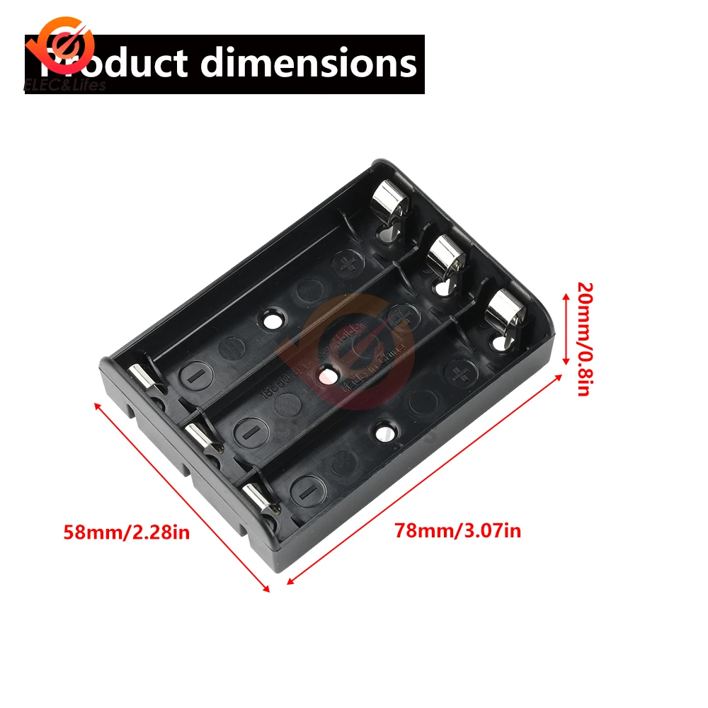 1 個 18650 リチウムイオン電池収納ボックス 2 3 4 セルソケット PC + ABS ニッケルメッキ破片バッテリースロットボックスホルダー