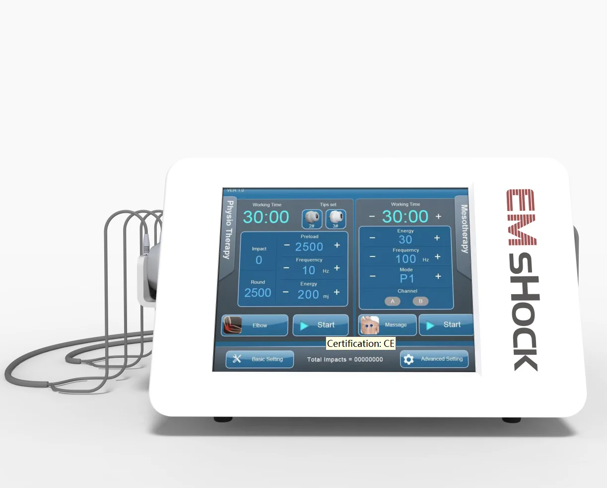 

Электронный стимулятор мышц 2 в 1, машина для физиотерапии/оборудование для ударно-волновой терапии для ed