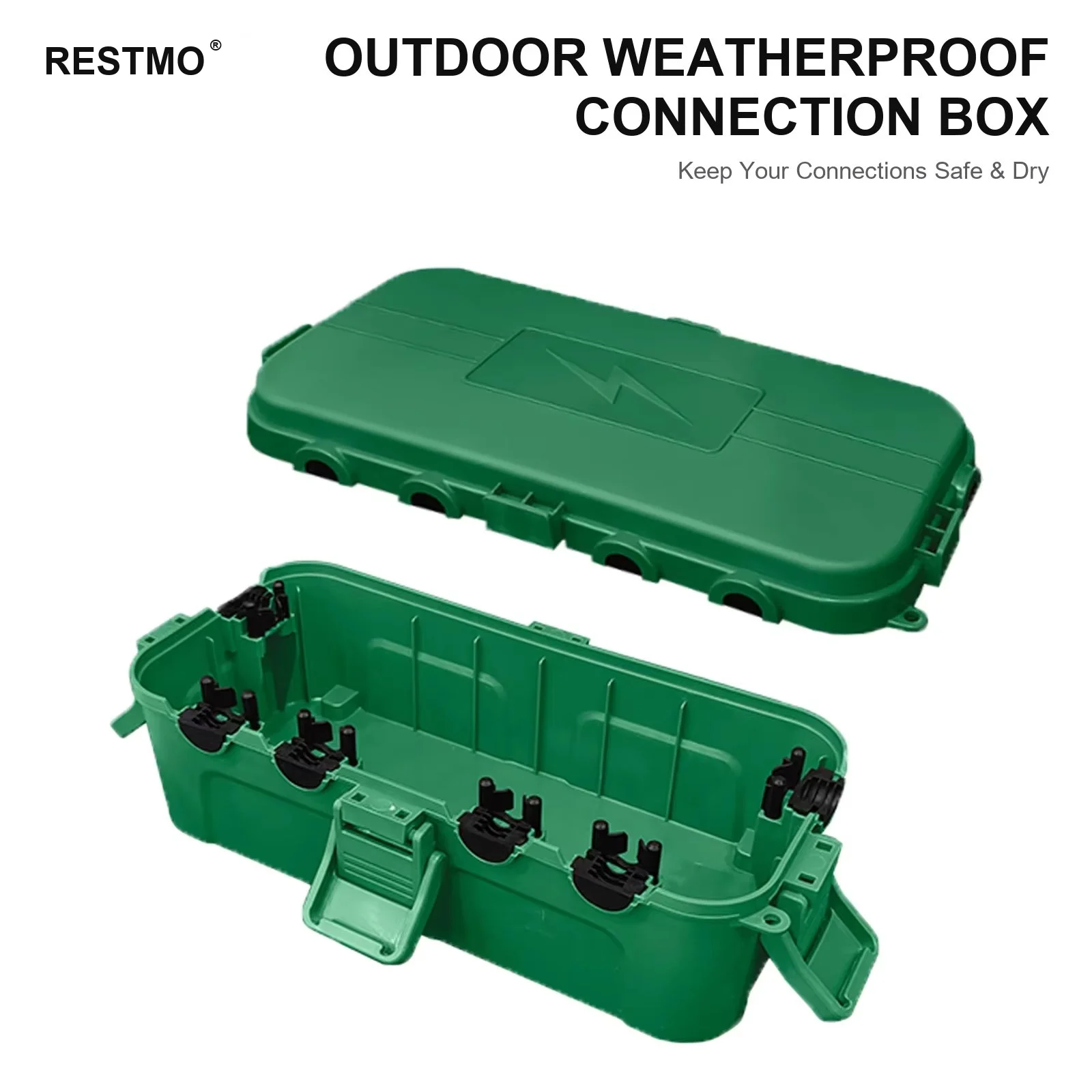 Medium Outdoor Electrical Box Waterproof Extension Cord Cover for Plugs String Lights and Cables