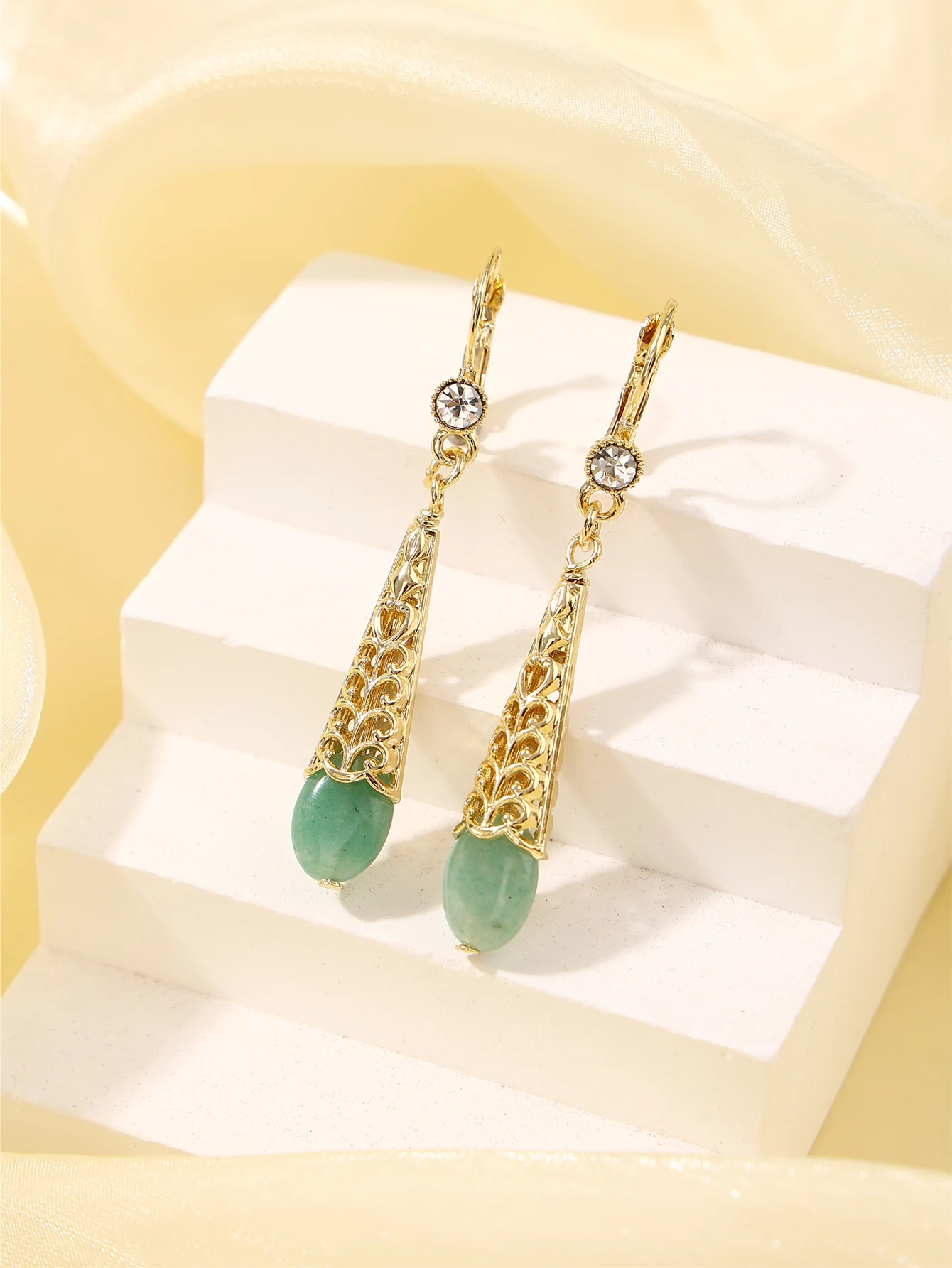 Pendientes de piedras preciosas naturales para mujer, joyería, pendientes colgantes, accesorios de banquete para fiesta de boda nupcial argelino, regalos de festival para mujer