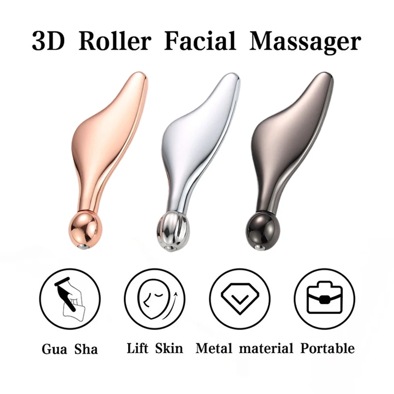 Metal Gua Sha Board Face Massager Dolphin Ball Roller Zinc Alloy Scraper Face Lifting Massage Beauty Skincare Guasha Beauty Tool