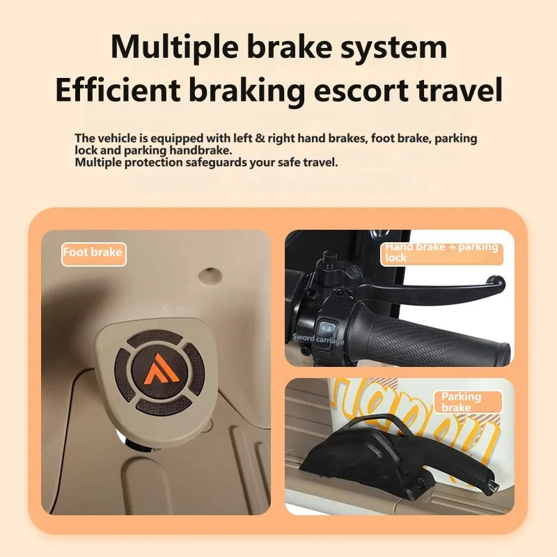 New Electric Tricycle 600W 48V 24Ah Graphene Battery Max Speed 25km/h 40km Range Household Enclosed Mobility Scooter