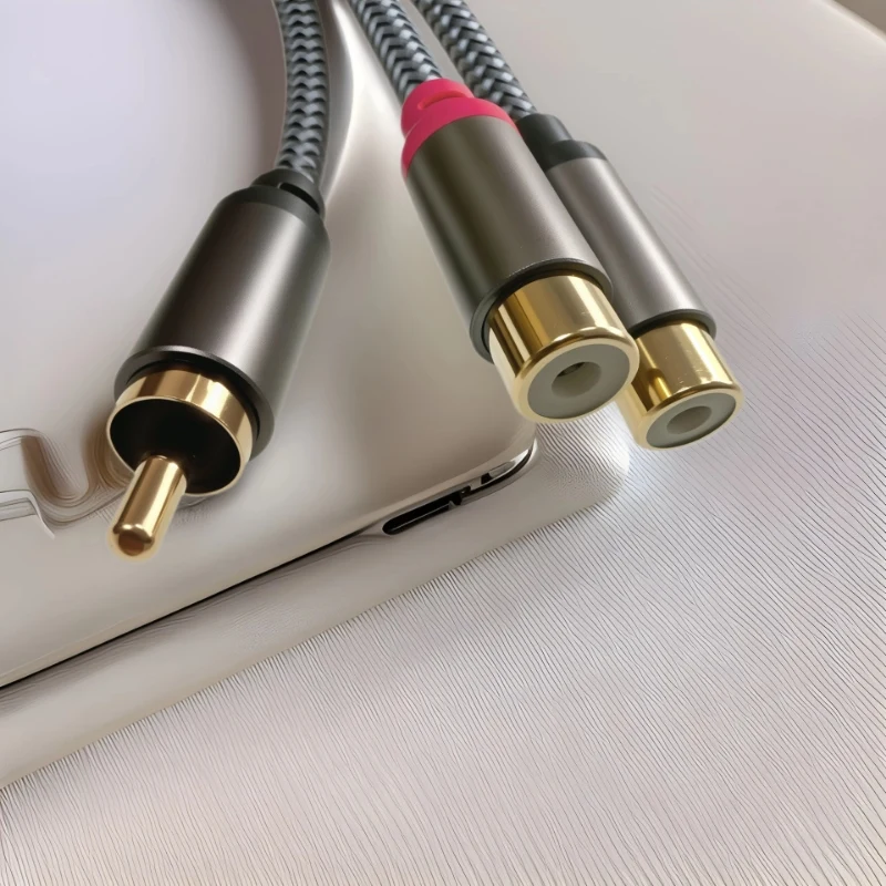 0.3/0.5/3 متر قصيرة RCA الفاصل كابل الصوت RCA 1 إلى 2 ذكر إلى أنثى مهايئ الرافعة الحبل للتلفزيون CD DVD مضخم الصوت المتكلم