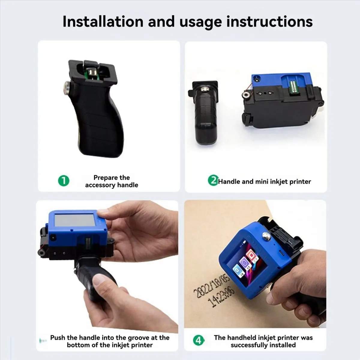 ABJS Handheld Inkjet Printer Detachable Portable Smart Inkjet Coding Machine for Production Date QR Handheld Printer DP19