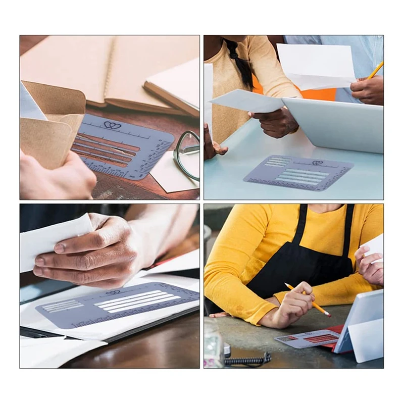 4 Pcs Guide Envelope Addressing Guide Stencil Ruler For Envelopes Brush Pens Making Thank You Card