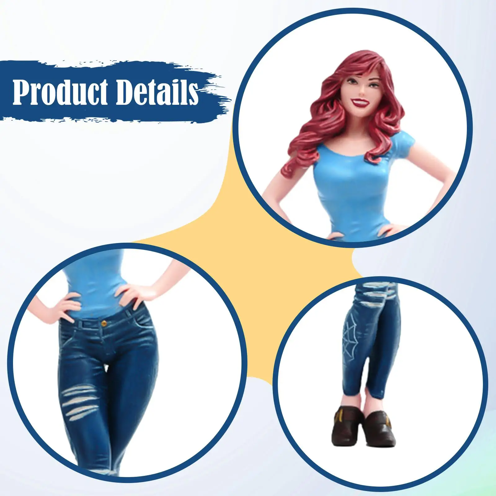 

Scale Women Figure Trendy Desk Decor Diorama Accessory Micro Scene Decoration for Dollhouse Accessory Micro Landscape Photo Prop