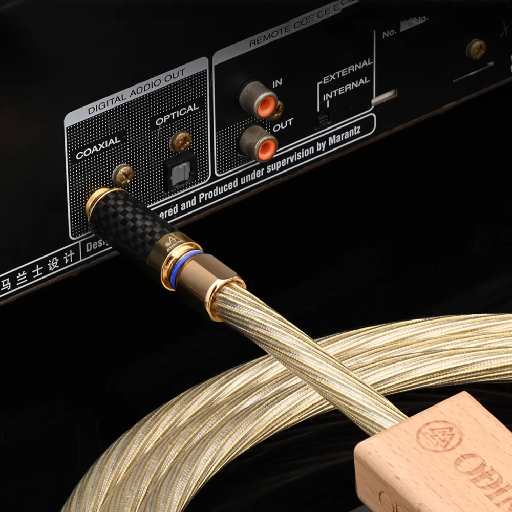 Коаксиальный кабель Gold Odin RCA высокой чистоты OCC посеребренный позолоченный коаксиальный аудиокабель SPDIF RCA 75 Ом для усилителя сабвуфера