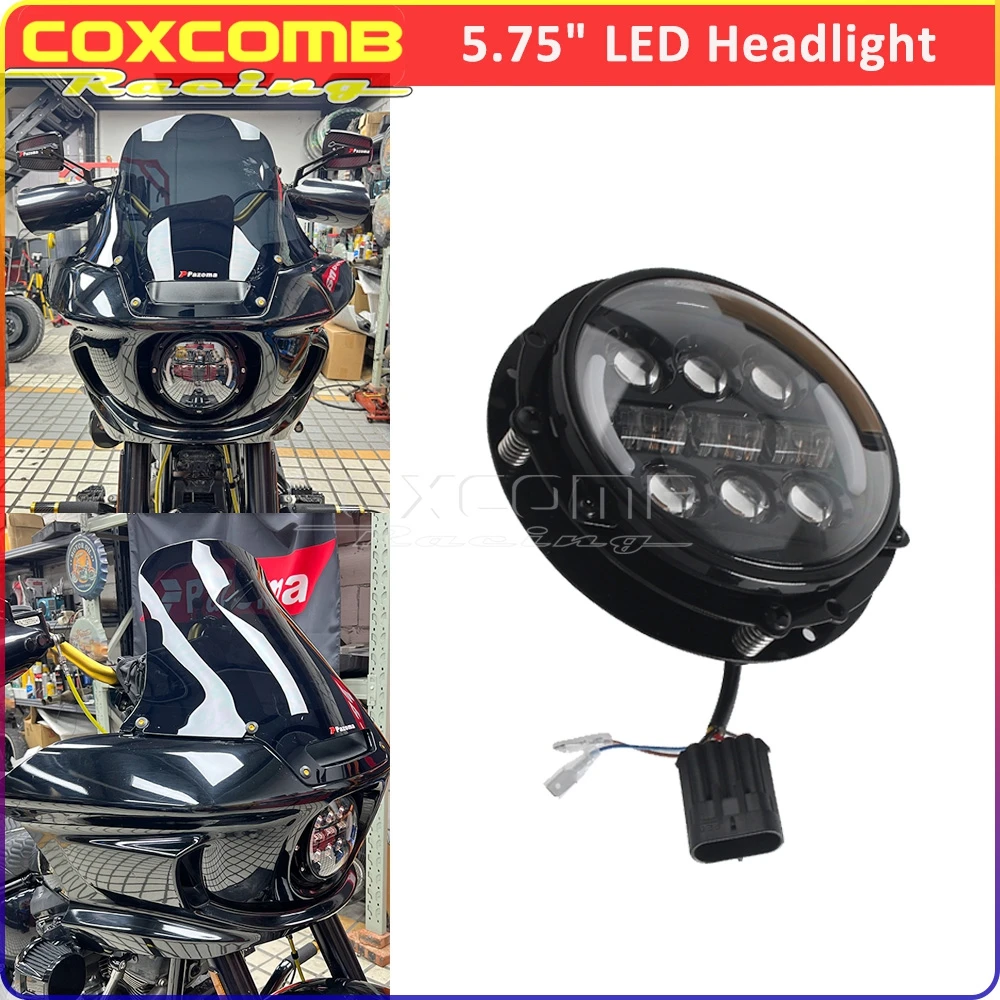 

5.75" Round Headlight Motorcycle LED Turn Signal Light Front Headlamp For Harley Softail Low Rider ST FXLRST FXRST 117 2022-2024