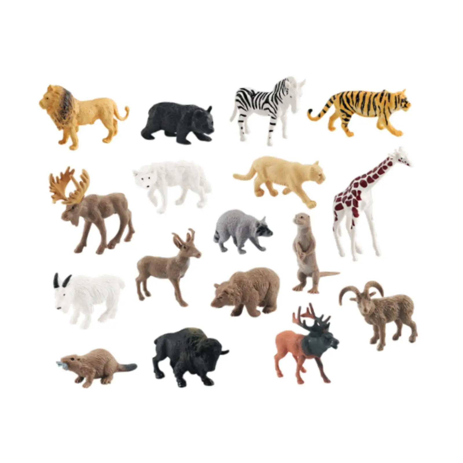 17 pièces animaux figurines jouets Playset artisanat PVC réaliste Jumbo animaux enfants jouet éducatif Playhouse décor jouet cognitif
