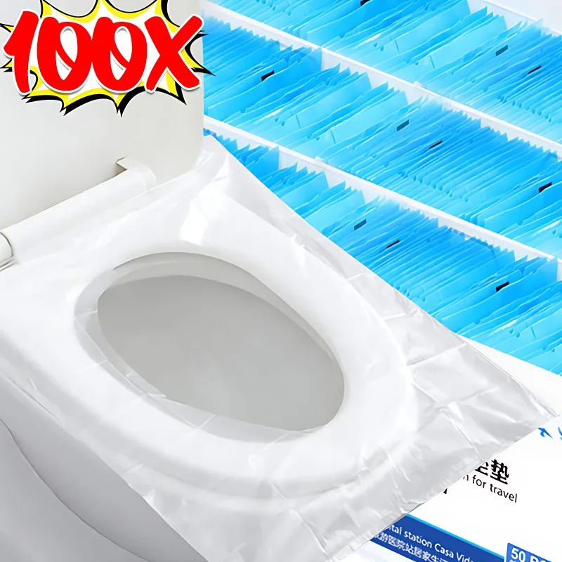 

Портативный одноразовый чехол на сиденье унитаза, дорожная защита на сиденье унитаза, водонепроницаемые защитные накладки на сиденье для унитаза, принадлежности для ванной комнаты для кемпинга