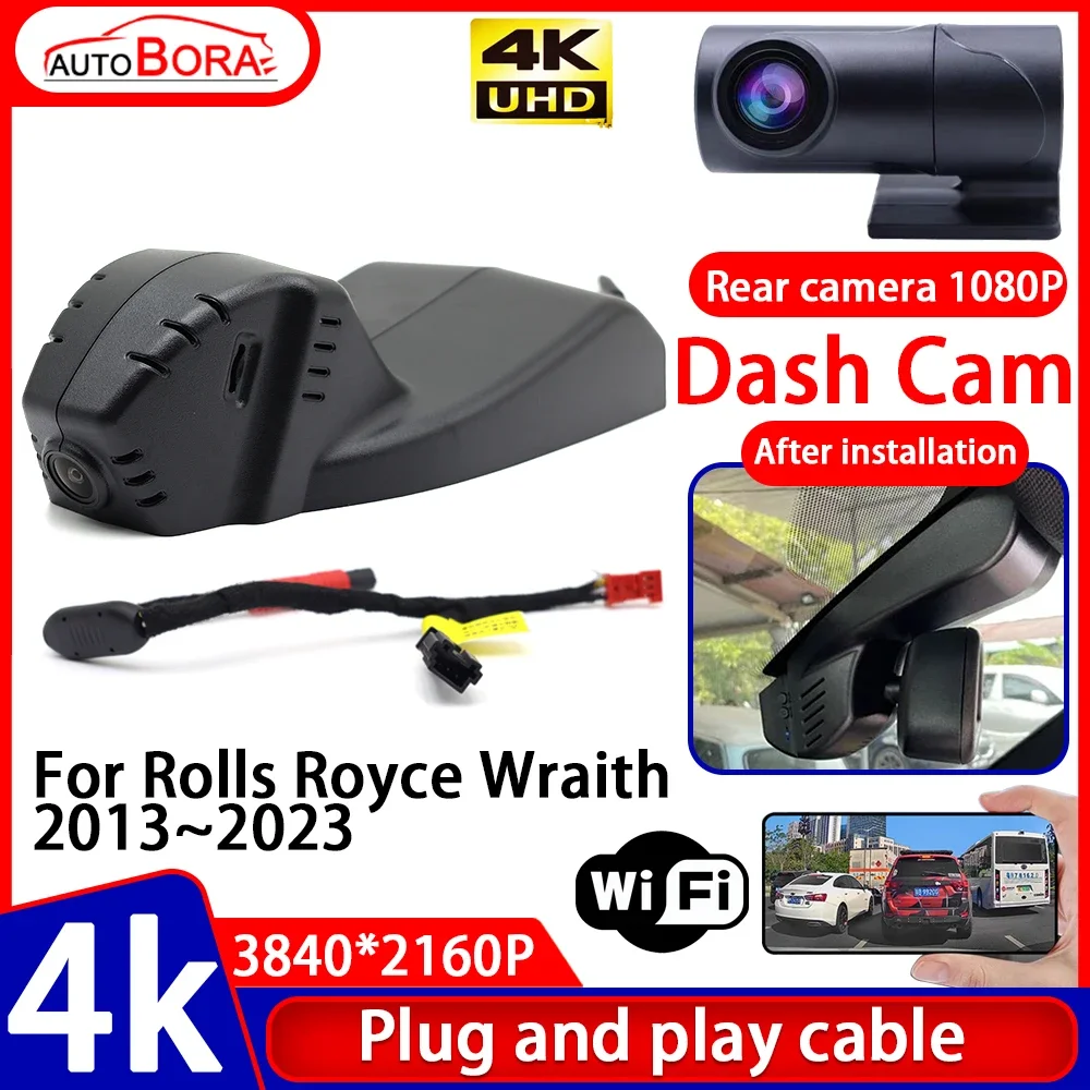 ZhuCamX  Video Recorder UHD 4K Plug and Play Car DVR Dash Cam Camera for Rolls Royce Wraith 2013~2023