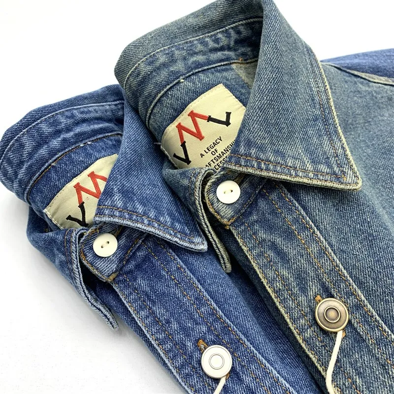 

Мужская джинсовая куртка в стиле ретро, свободного кроя, с большими карманами, осенняя, с удлиненными рукавами, в американском рабочем стиле