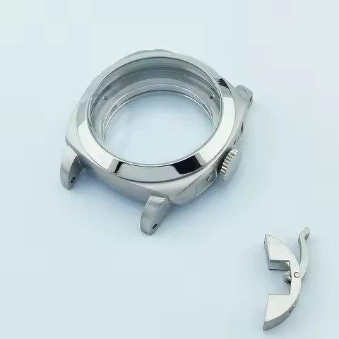 45mm Watch Case st2555 Case Crown Protector Stainless Steel Case Mineral Glass Suitable for st2555 Movement 36mm Dial Watch Part