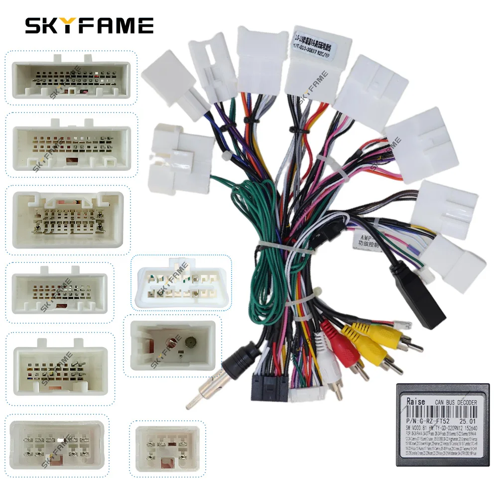 

SKYFAME автомобильный 16-контактный жгут проводов адаптер Canbus Box Android радио кабель питания для Toyota Highlander Prado RAV4 Sienna G-RZ-FT52
