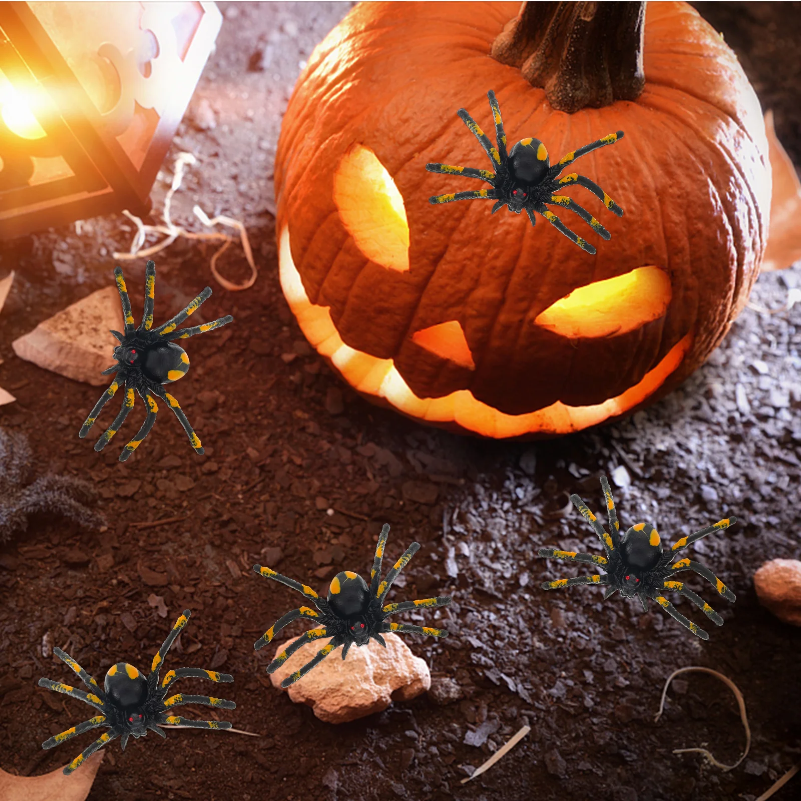 

15pcs Simulation Spider Decorations Realistic Hairy Plastic Halloween Toy Child Party Props Scary Costumes Stage Gifts