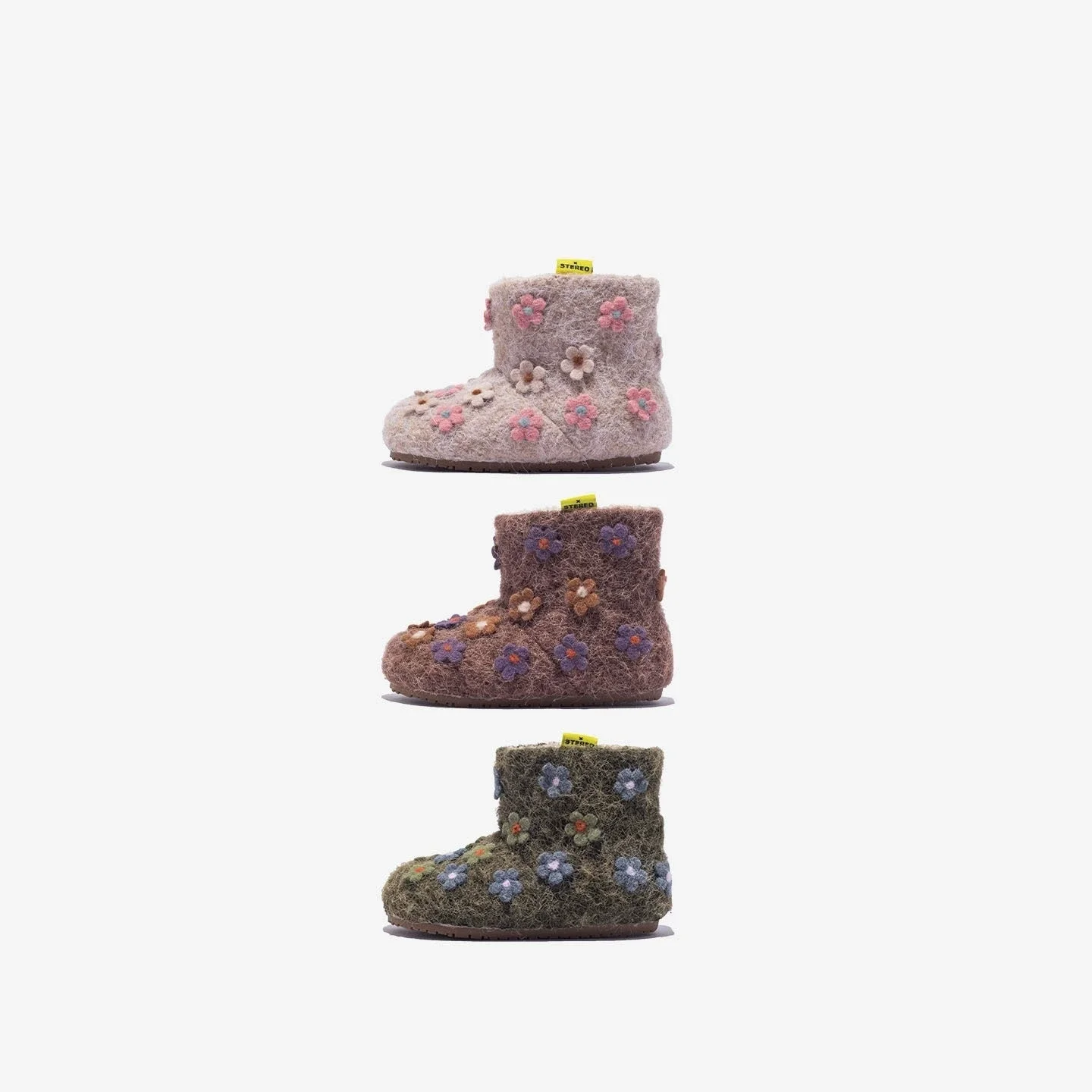 

Winter Snow Boots For Baby Girls Fashion Mixed Colors Applique Flower Little Kids Ankle Boots Warm Plush Children's Shoes