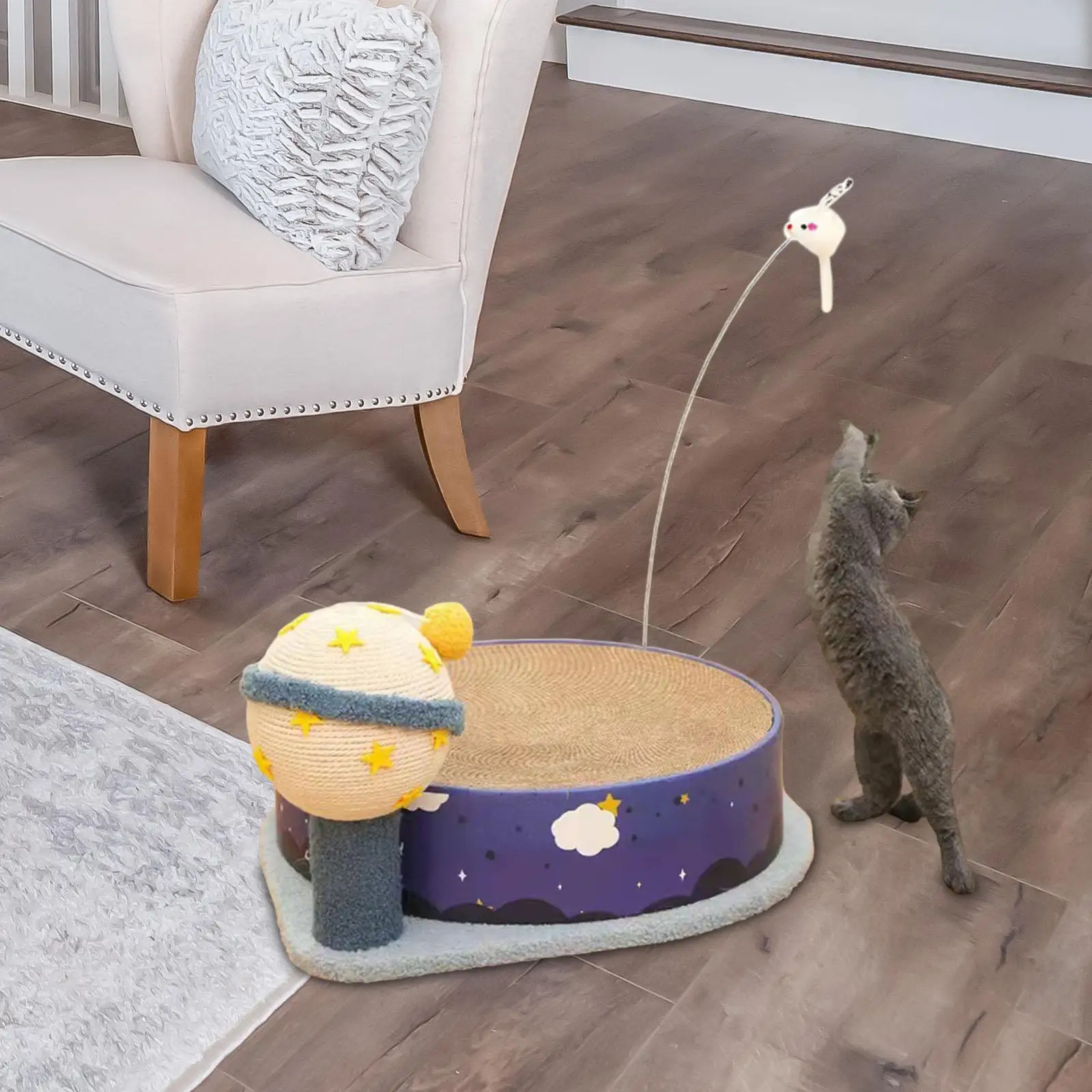 

Cat Scratching Bed for Indoor Cats Cardboard Bed Play Ball Interactive Toys