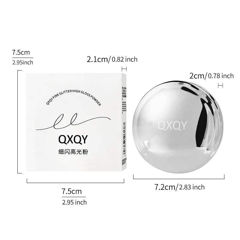 QXQY Fine Glitter Highlight Powder Delicate Monochrome Pearlescent Face brightening Shimmer Powder Makeup