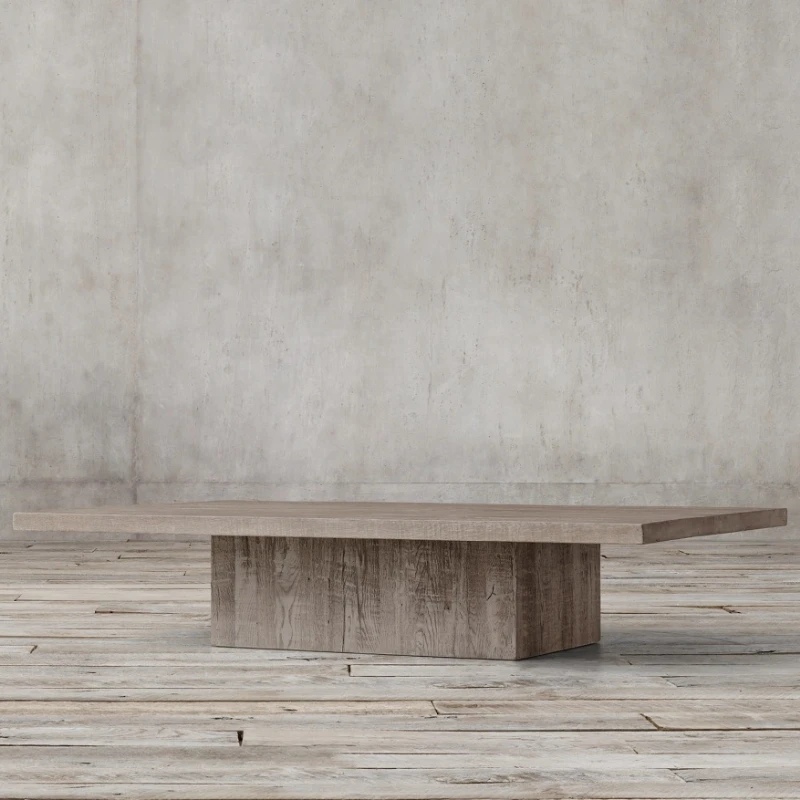 

Full solid wood living room household square coffee table French rural retro small apartment coffee table