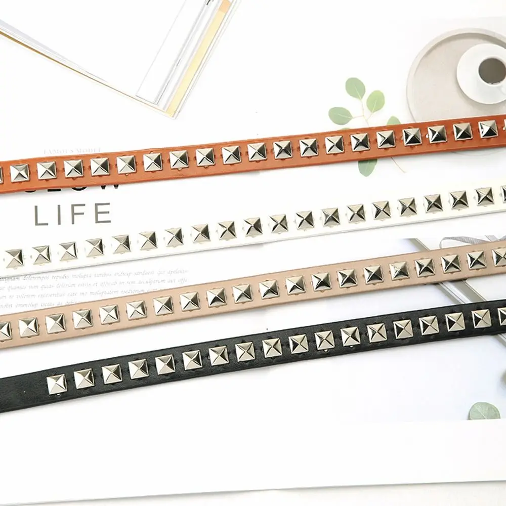 For Jeans Punk Gothic Metal Buckle Dresses Decoration For Men Women Waistband PU Leather Waist Strap Rivet Waist Belts