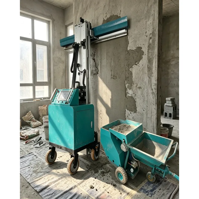 High‑Efficiency Mortar Wall Plastering Machine Wall Rendering Robot, Cement Screeding & Wall Finishing Unit for Construction