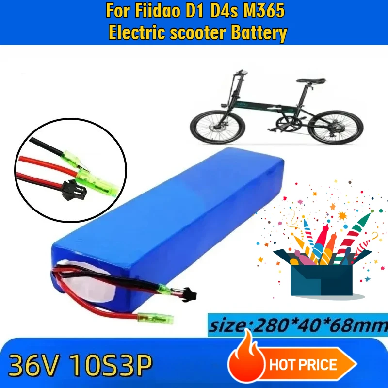 10s3p 36V 10.5Ah Lithium-ion Battery for FIIDO D1/D2/D2S D4S Folding Electric Bikes Rechargeable Batteries